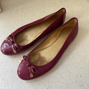 Coach Fuschia Pink Patent Leather Bow Ballet Flats
